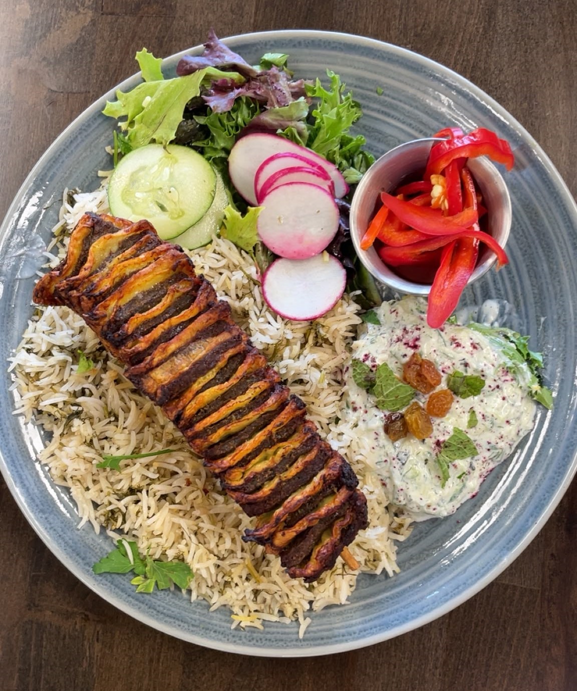 Herb Sumac Layered Kofta Kabobs